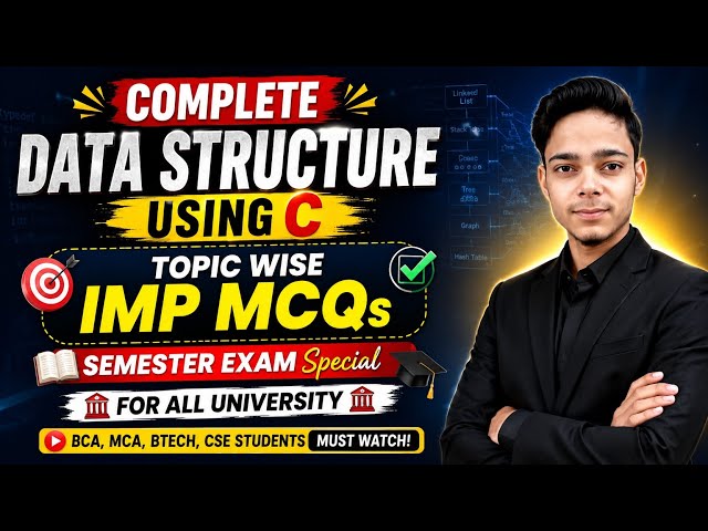 DSA Topic-wise MCQs | Data Structure Most Important MCQs 2026 | Data Structure Using C Important ...