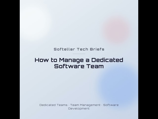 How to Manage a Dedicated Software Teams in 2025