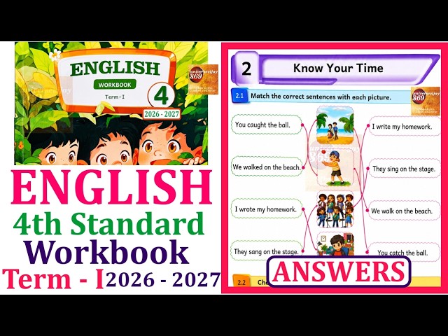 4th standard English workbook term 1 unit 2 Know Your Time l 4th standard workbook 2026 #4thstandard