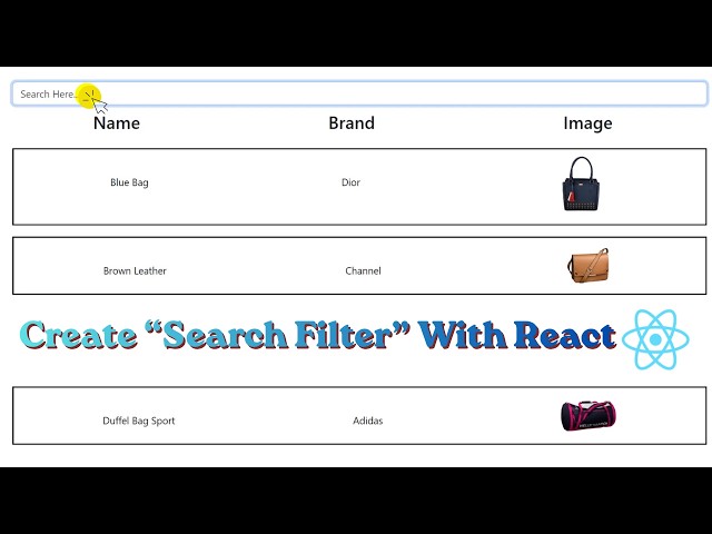 Simple React Search Filter Component From Scratch | MYG CODING⚛️🔍