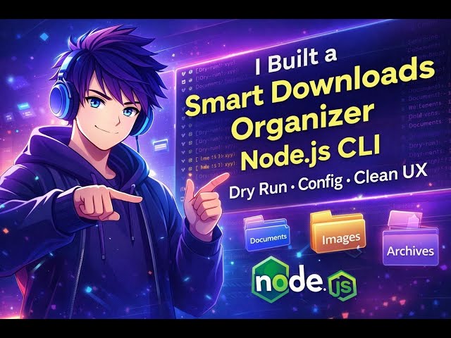 I Built a Smart Downloads Organizer CLI in Node.js (Dry-Run, Day, Config, Clean UX)