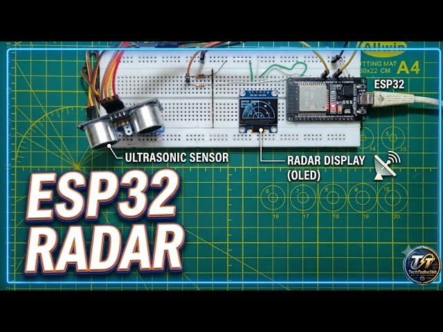 How to Make a Radar System using ESP32, Ultrasonic Sensor & OLED Display