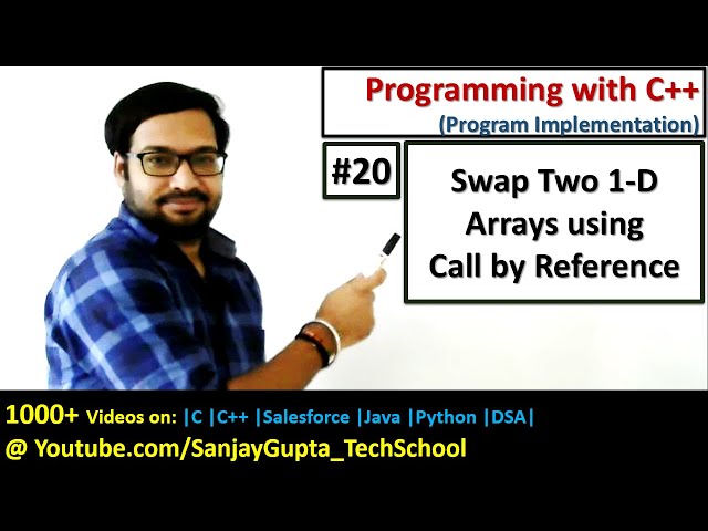 20 C++ | How to swap two 1-D arrays using call by reference method | by Sanjay Gupta