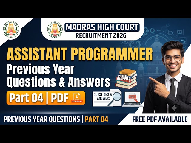 Madras High Court Computer Science PYQ Part 4 | Assistant Programmer Exam 2026
