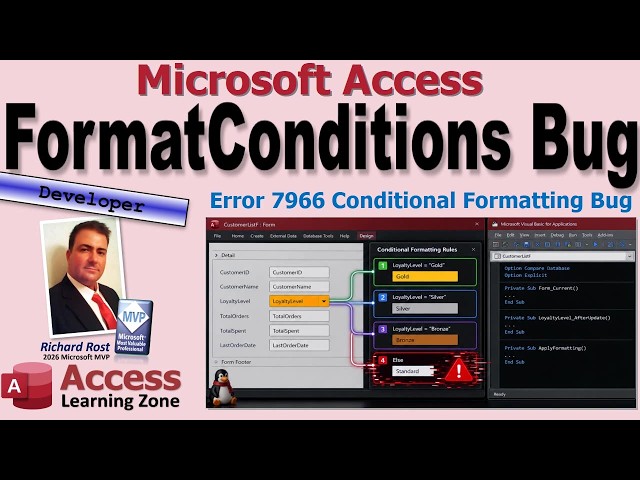 Microsoft Access Error 7966 FormatConditions Conditional Formatting Bug in VBA