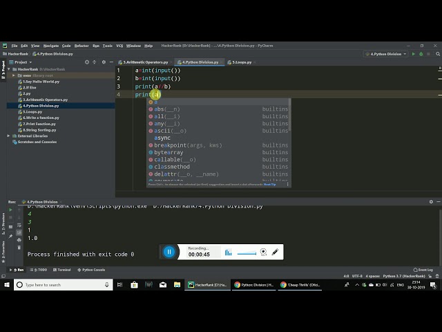 HackerRank Python: Division Solution