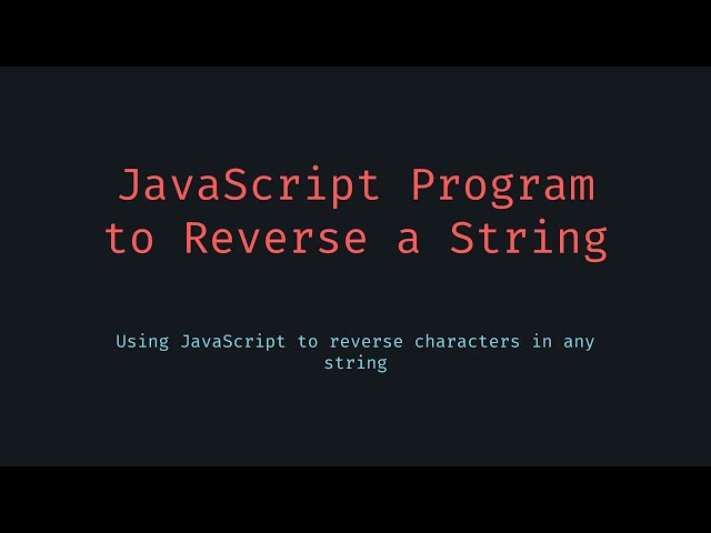 Reverse a given string