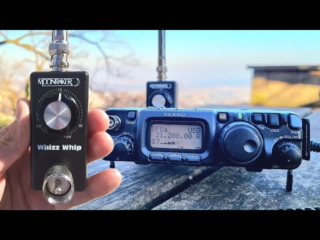 YAESU FT-817 WITH MOONRAKER ANTENNA WHIZZ WHIP.