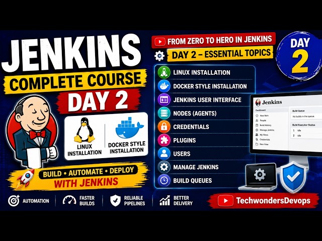 Jenkins Complete Course | Day 2 | Linux Installation, Nodes, Plugins, Users & Credentials