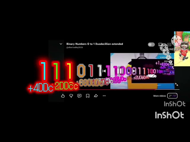Binary Numbers 0 to 128 Duodecillion Extended 