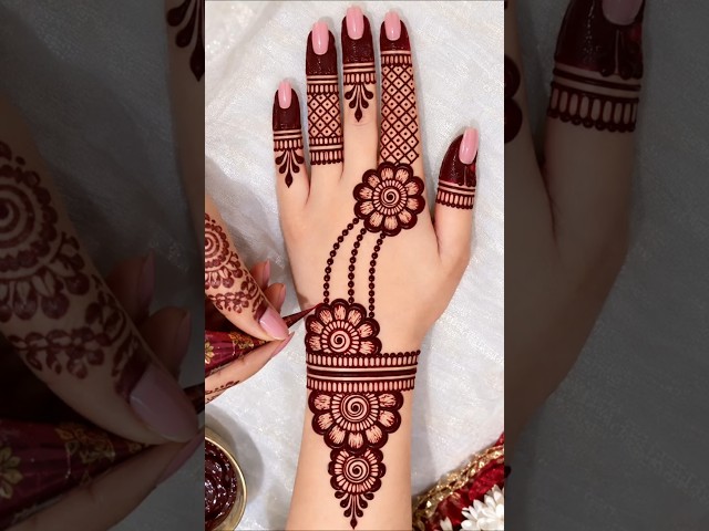 beautiful back hand mehndi designb | simple mehndi design | very easy back hand emehndi design video