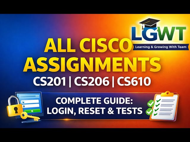 CS201 / CS206 / CS610 Cisco Assignments Complete Guide | Login, Password Reset & Test Solution (VU)
