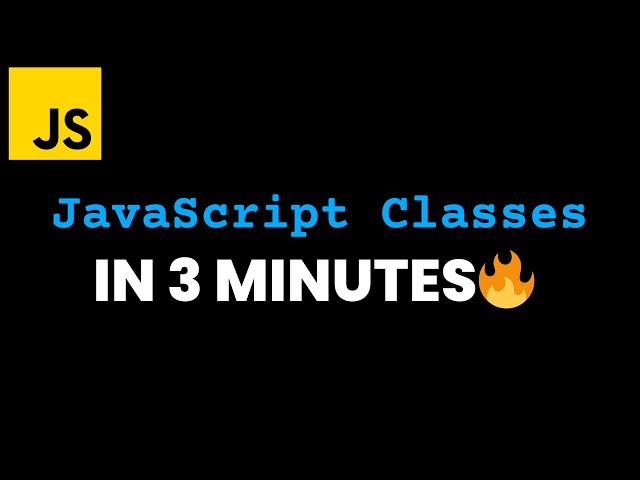 Learn JavaScript CLASSES in 3 minutes