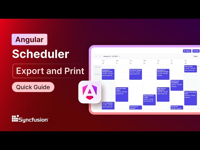 Angular Scheduler: Export and Print Feature Walkthrough