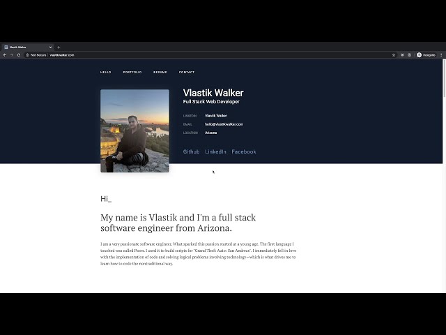 Fullstack Developer Portfolio Review For Vlastik