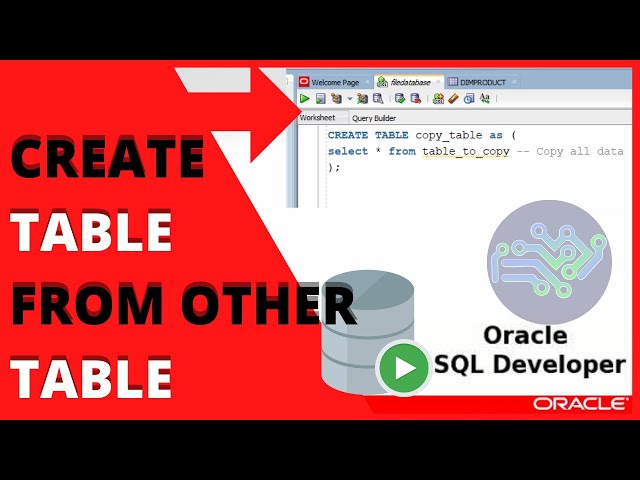 ORACLE SQL TUTORIAL:  CREATE TABLE from OTHER Table SQL Developer | CREATE TABLE AS
