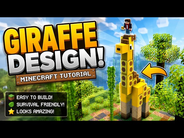 Easy Giraffe Design Tutorial in Minecraft! 🦒#minecraft #minecrafttutorial #giraffe
