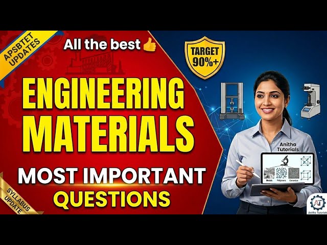 Engineering Materials Important Questions for Diploma Exams | Anitha Tutorials l SBTET