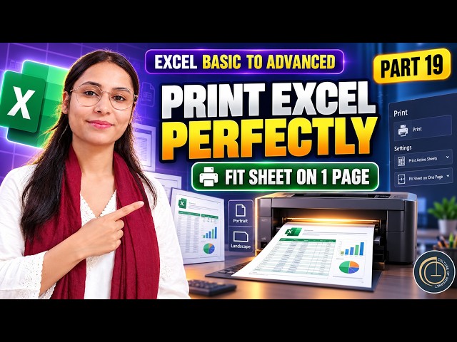 Excel Printing Made Easy 🔥 | Print Any Sheet Perfectly | Excel Course Part 19 COI Excel Video