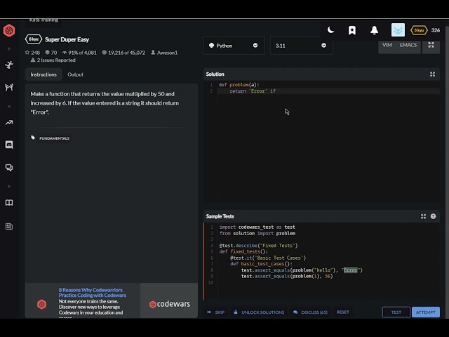 codewars python Super Duper Easy
