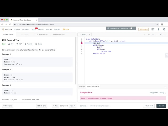 LeetCode - 31  Power of Two - Python
