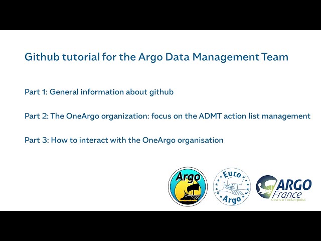 Github tutorial for the Argo Data Management Team (ADMT)