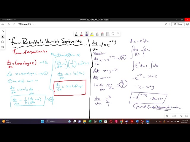 Form Reducible to Variable Separable Form (i)| Ordinary Differential Equations | ODE's | Linear ODEs