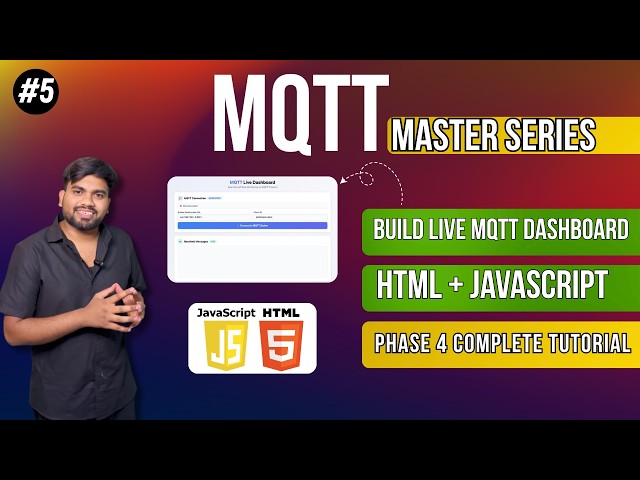 MQTT Web Dashboard with HTML & JavaScript | Mosquitto WebSocket Tutorial | Phase 4