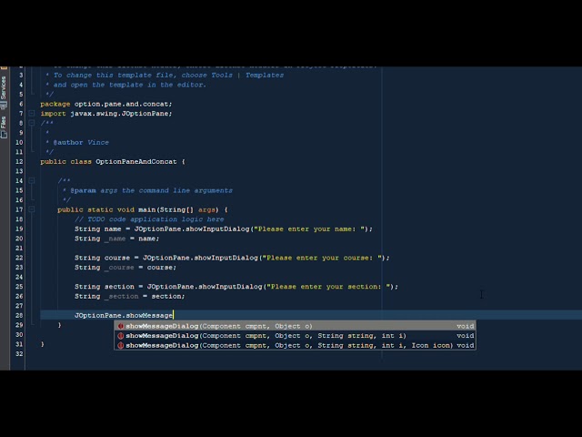 JOPTIONPANE TUTORIAL JAVA