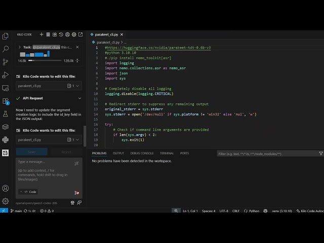 Kilo AI: Text to code, free, open source, 100% local, and private.