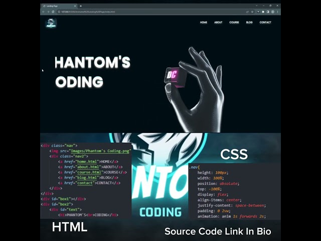 Animated Landing Page Using HTML & CSS