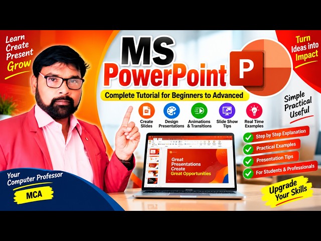 Day-1 | MS Power Point Presentation | How to create presentation | Insert |Wordart | Textbox| Slides