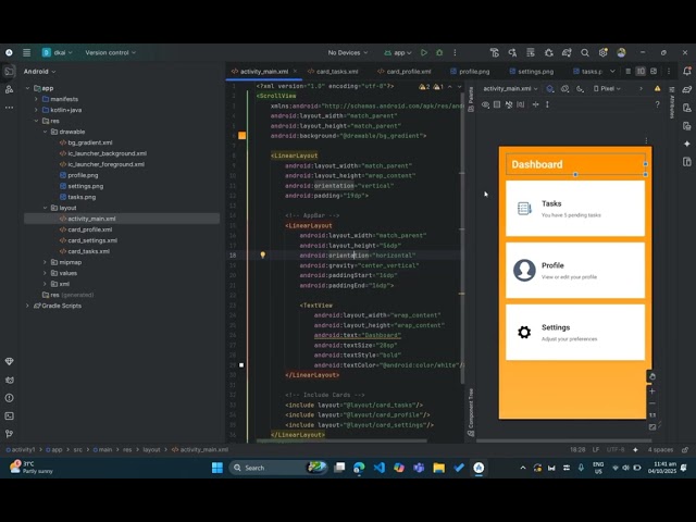 How To Create Simple Dashboard UI in Android Studio
