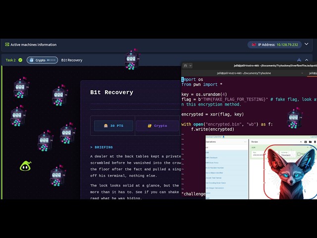 TryHackMe B1t Recovery | Overflow The Jackpot CTF | Known-Plaintext Attack (KPA) | 2026