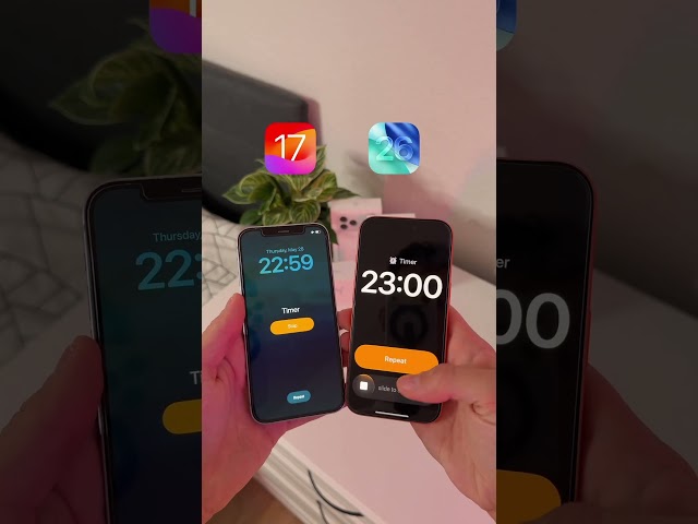 iOS 17 vs iOS 26 🚨 Apple completely redesigned the Alarm & Timer UI…