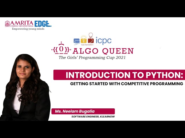 ICPC Algoqueen Training Session 1: Intro to Python: Getting Started with Competitive Programming