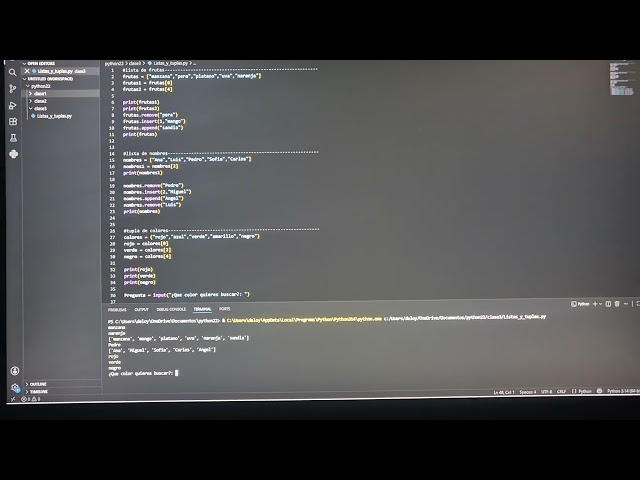 Tarea 2 | Listas y tuplas en Python 