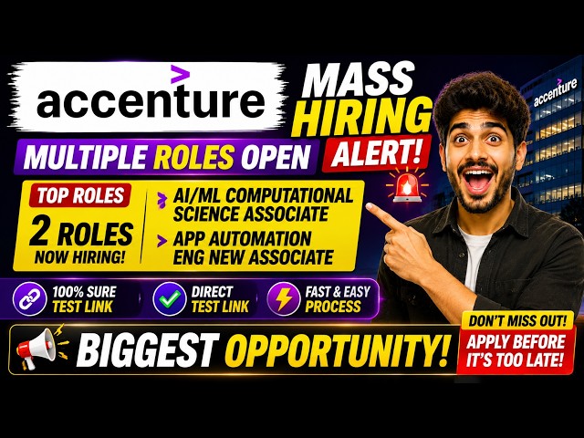 Accenture Mass Hiring 2026 | Freshers Hiring | AI/ML & Automation Jobs | Apply Now