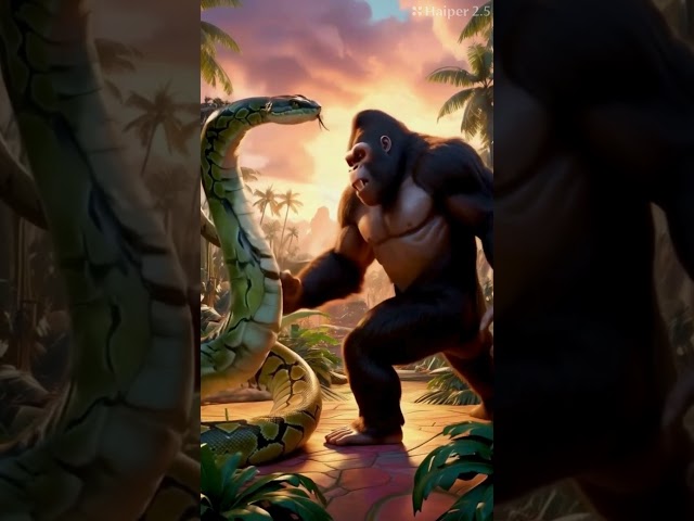 🐒💥 Python vs King Kong Epic Big Fight 🐍👑🔥
