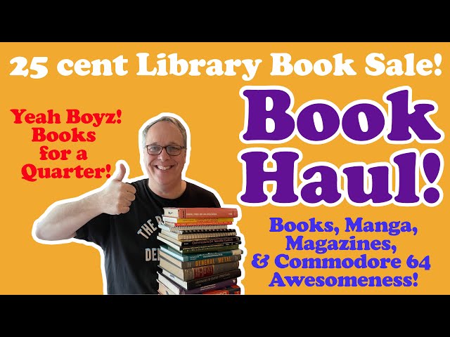 Book Haul from a 25 cent Library Sale!  Commodore 64, Manga, Comic, and Technical Books Galore!