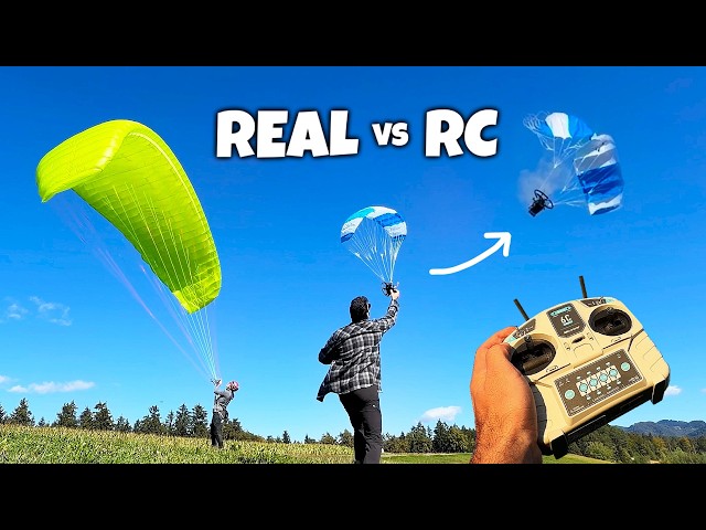 Budget RC PARAGLIDER vs REAL PARAGLIDING (I Crashed!)