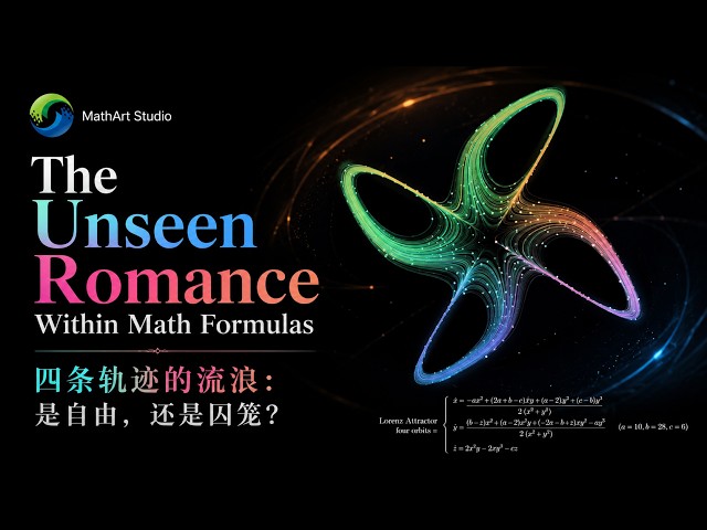 MathArt-Four Trajectories Adrift: Freedom or a Cage? ｜ MathArt｜Chaos｜Art｜Visualization