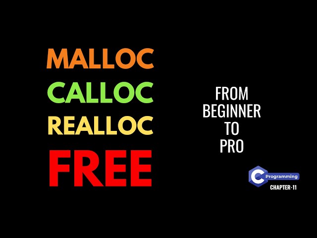 Dynamic Memory Allocation in C | malloc, calloc, realloc, free Explained with Example | CODE WITH ME