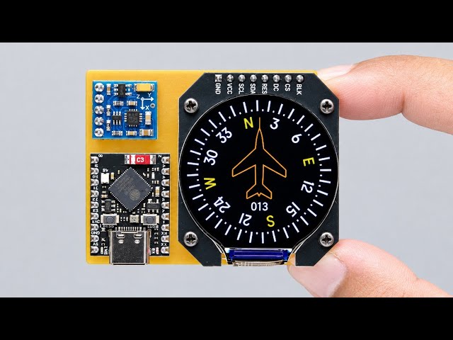 Hice un indicador de rumbo magnético con ESP32 y pantalla redonda