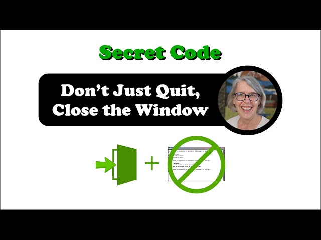 Create a Secret Code Program: TG13.7 System Exit