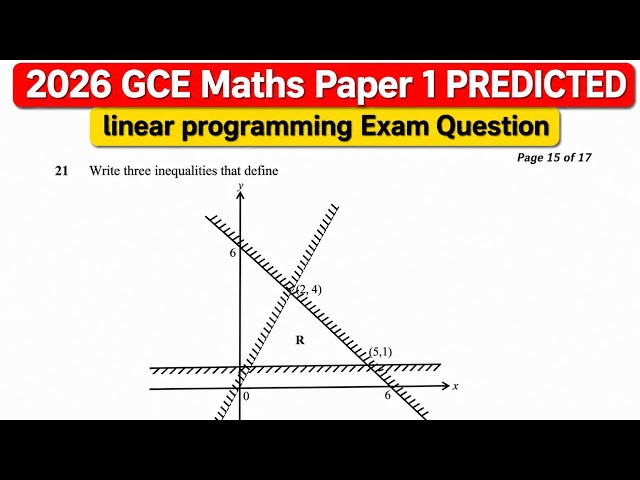 2026 GCE Maths Paper 1 Predicted | Linear Programming Question