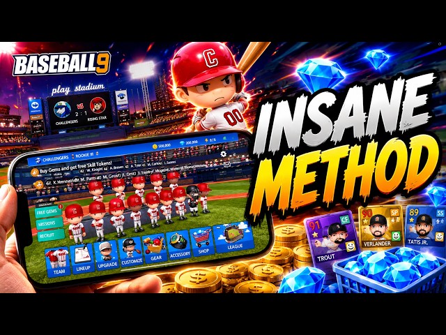 Baseball 9 Hack - 999,999 GEMS & COINS (iOS Android) 2026