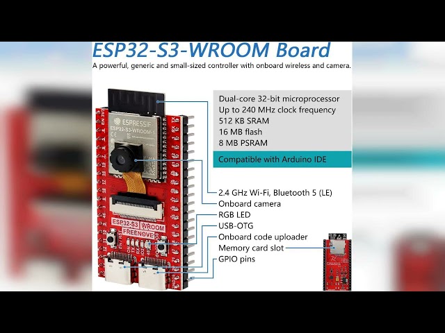 Review: Freenove ESP32-S3 ESP32 S3 CAM Board (16 MB Flash), Dual-core 32-bit 240 MHz Microcont...