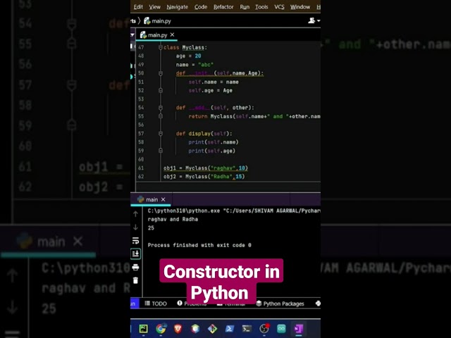 Constructor in Python #codersarts #python #pythonoops