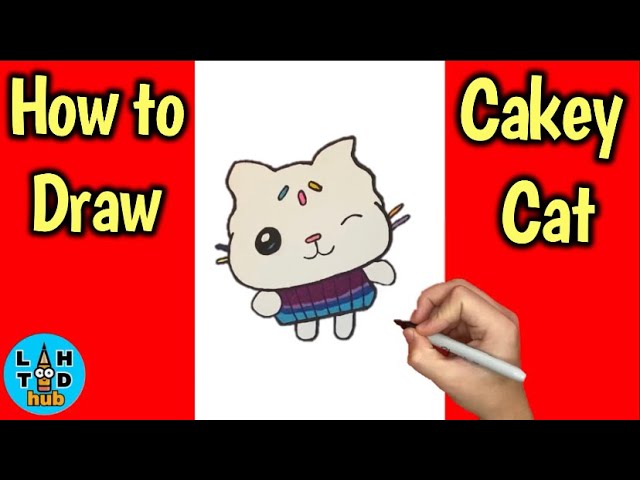 How to Draw Cakey Cat | Gabby's Dollhouse | Art Lesson